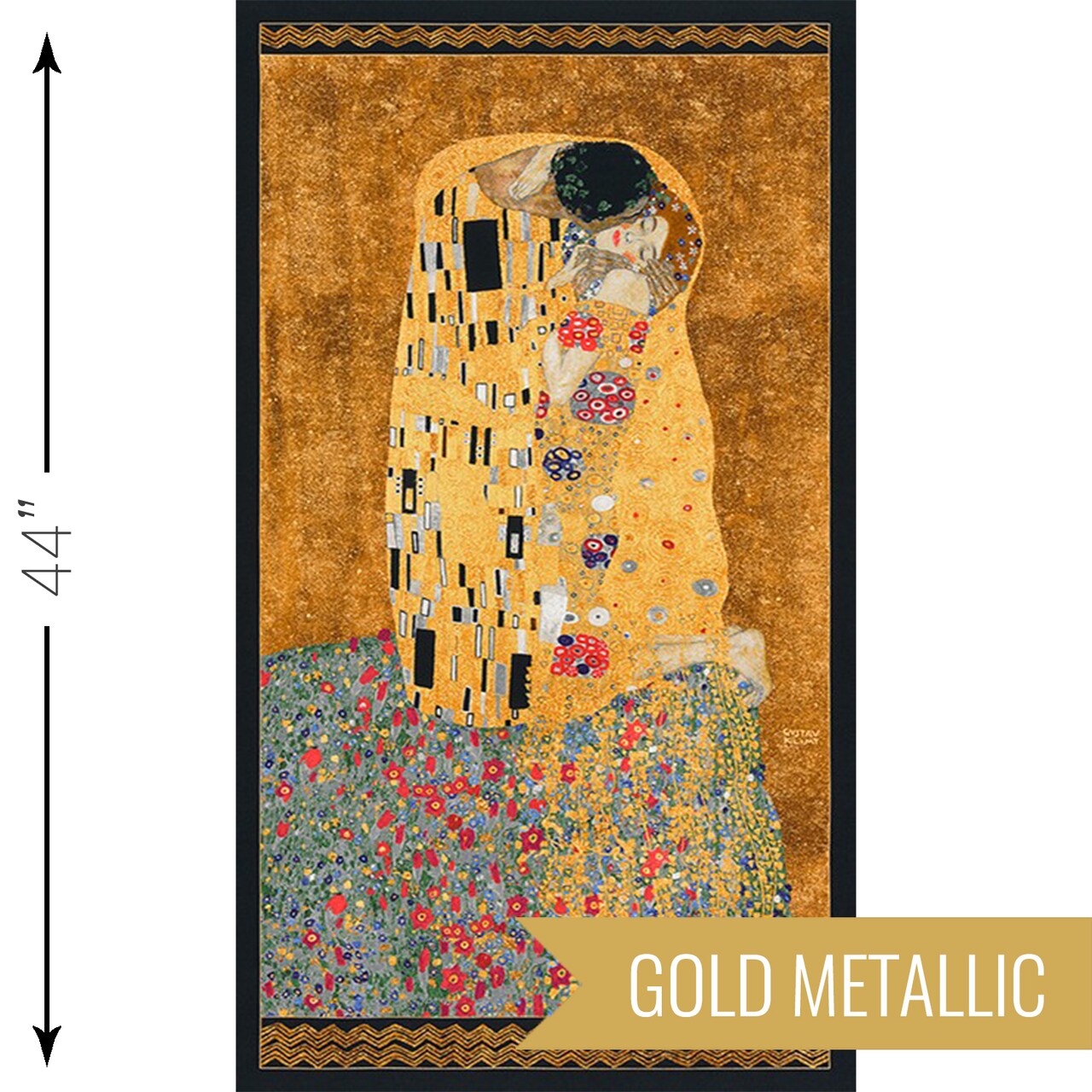 The Kiss Panel in Gold Metallic (srkm-17178-133) | Gustav Klimt | Robert Kaufman